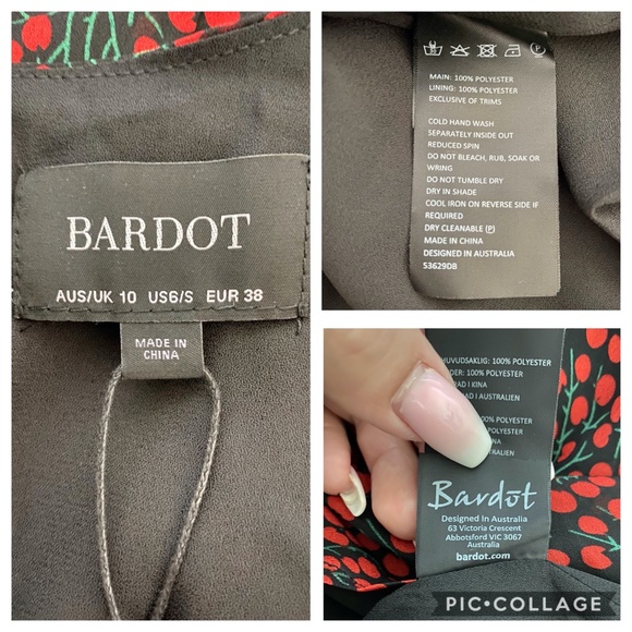 Bardot Cherry Print Faux Wrap Dress - Picture 8 of 8